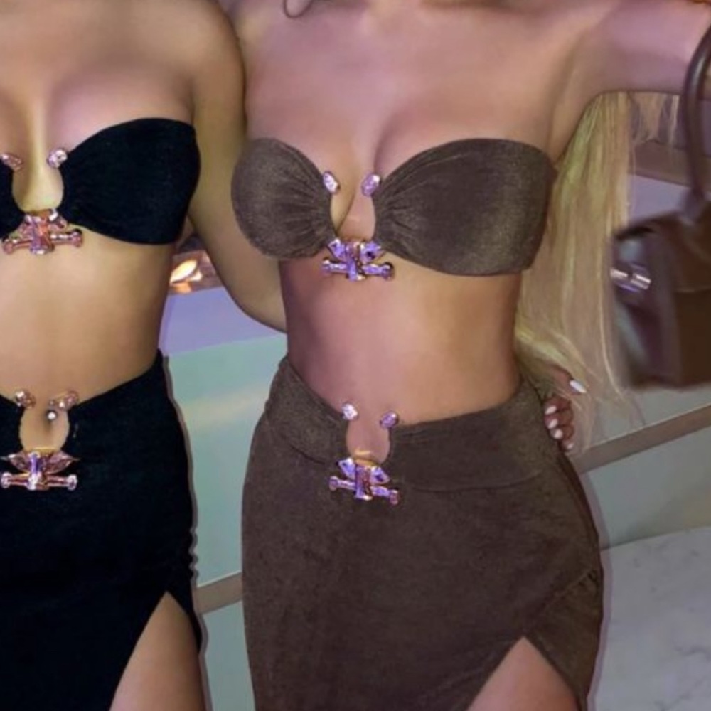 Babyboo Elegant Strapless Two-Piece Set